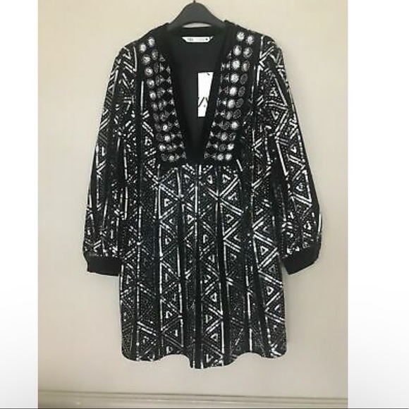 Zara sequined velvet dress - Picture 3 of 10